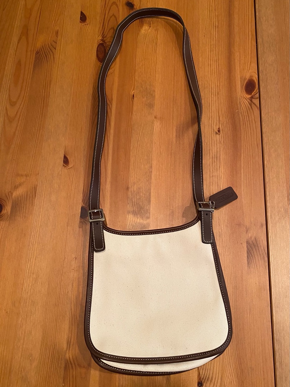 New Unused COACH Hippie Festival Flap Canvas Leather Crossbody Bag